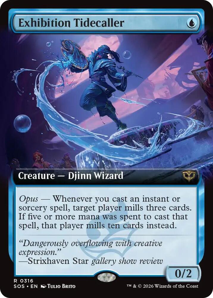 Magic: The Gathering Secrets of Strixhaven Exhibition Tidecaller (Extended Art) 316 R Near Mint Foil (French)