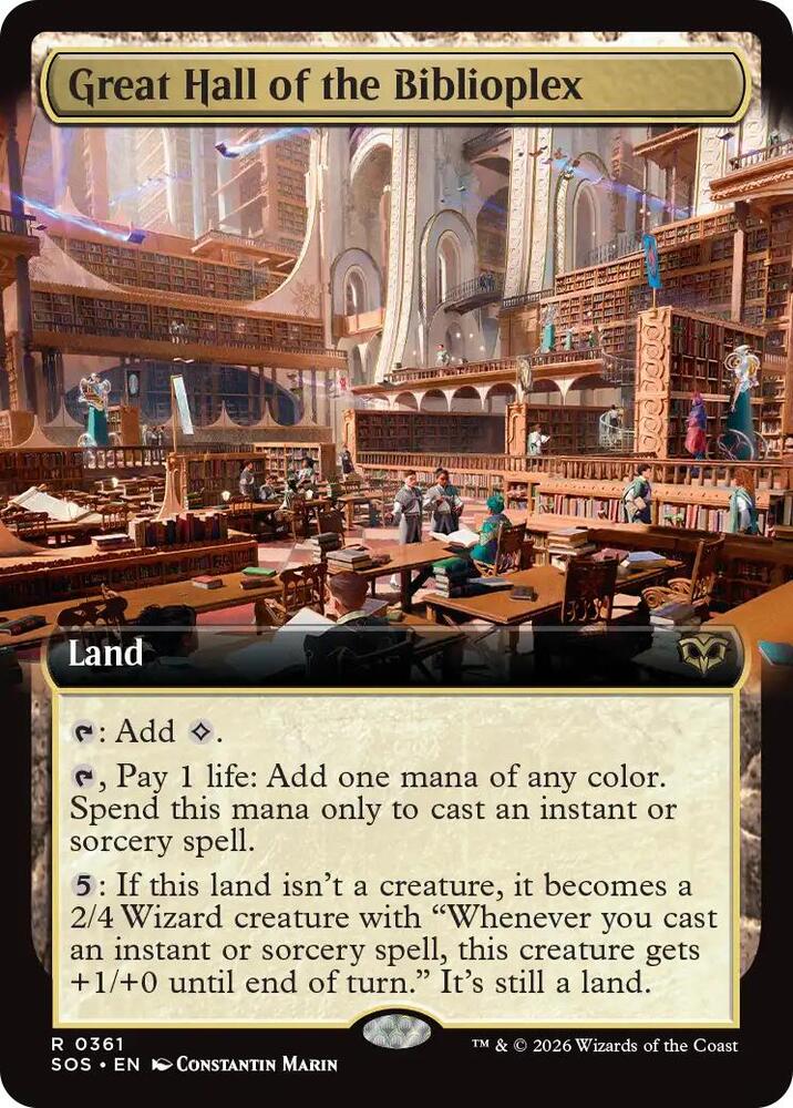 Magic: The Gathering Secrets of Strixhaven Great Hall of the Biblioplex (Extended Art) 361 R Near Mint Foil (French)