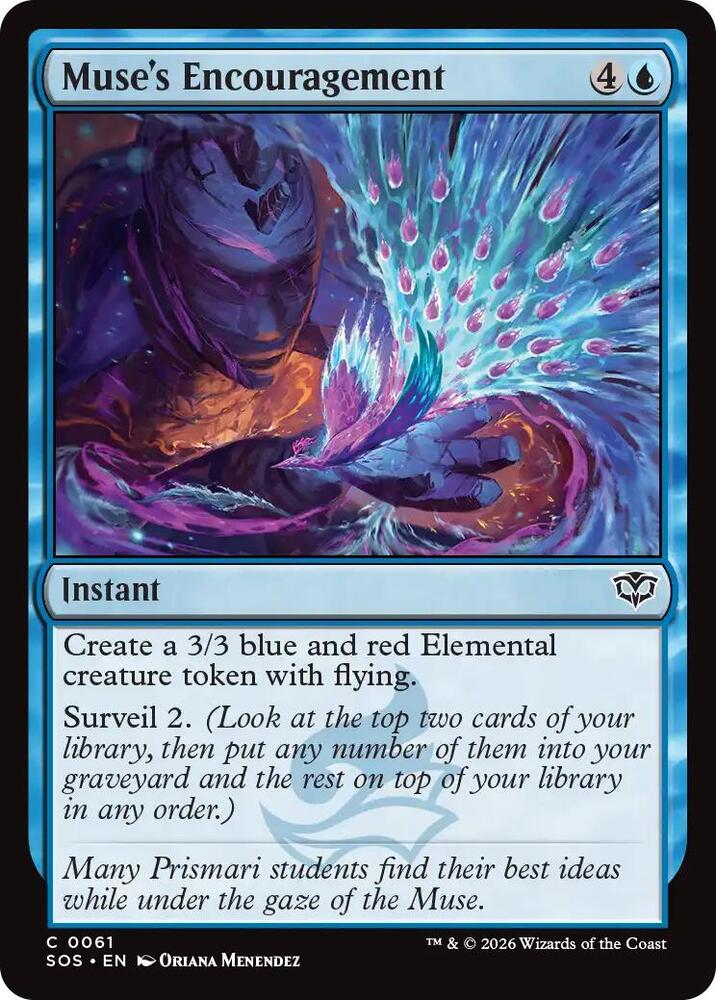 Magic: The Gathering Secrets of Strixhaven Muse's Encouragement 61 C Near Mint Foil (Italian)