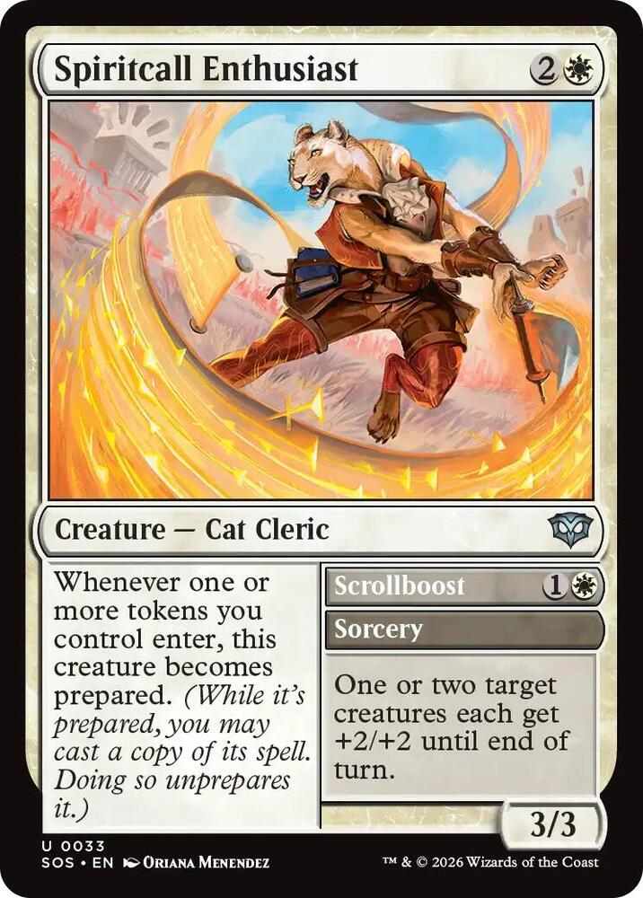 Magic: The Gathering Secrets of Strixhaven Spiritcall Enthusiast 33 U Near Mint Foil