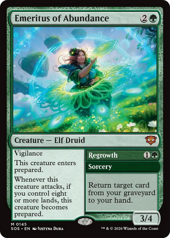 Magic: The Gathering Secrets of Strixhaven Emeritus of Abundance 145 M Near Mint Foil (Italian)
