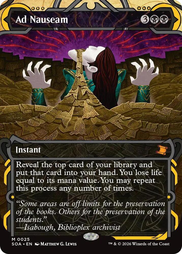 Magic: The Gathering Secrets of Strixhaven: Mystical Archive Ad Nauseam 25 M Near Mint Foil (Italian)