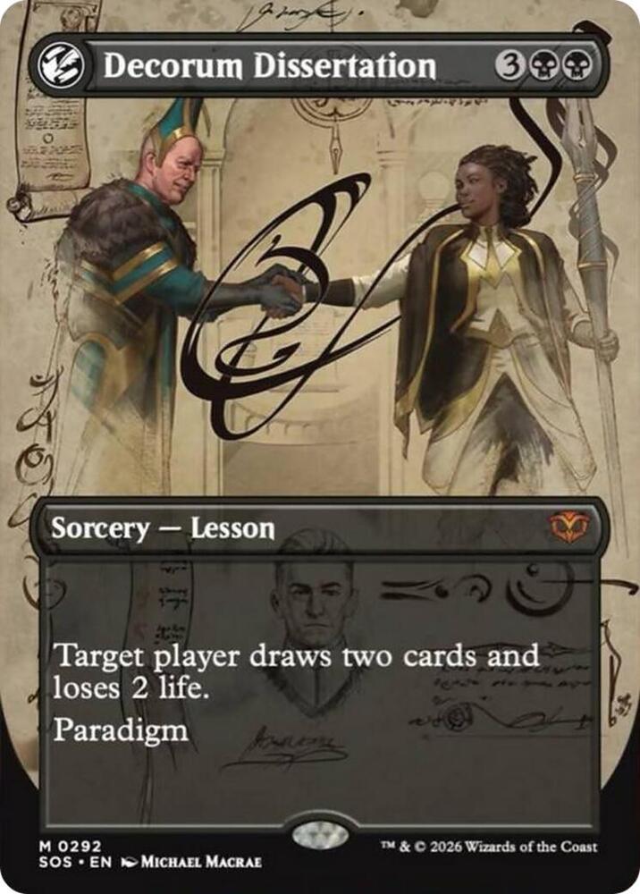 Magic: The Gathering Secrets of Strixhaven Decorum Dissertation (Borderless) 292 M Near Mint Foil (German)