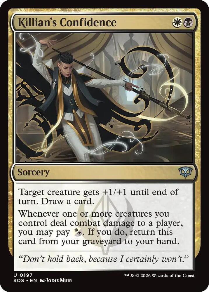 Magic: The Gathering Secrets of Strixhaven Killian's Confidence 197 U Near Mint Foil (Spanish)