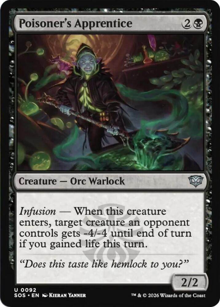 Magic: The Gathering Secrets of Strixhaven Poisoner's Apprentice 92 U Near Mint Foil (French)