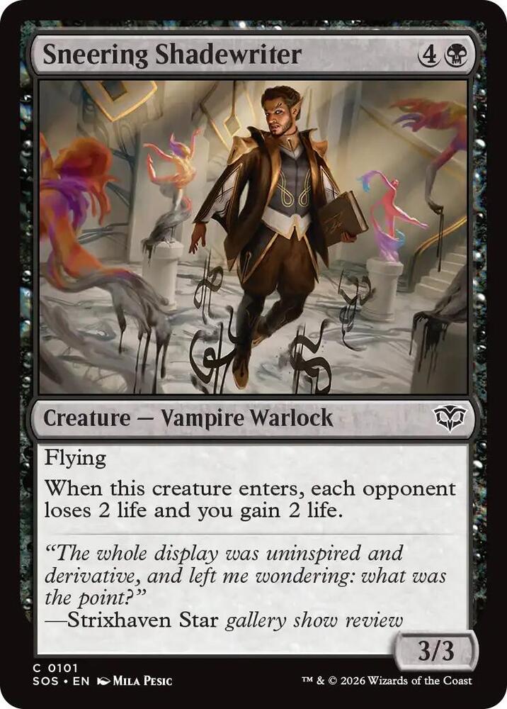 Magic: The Gathering Secrets of Strixhaven Sneering Shadewriter 101 C Near Mint