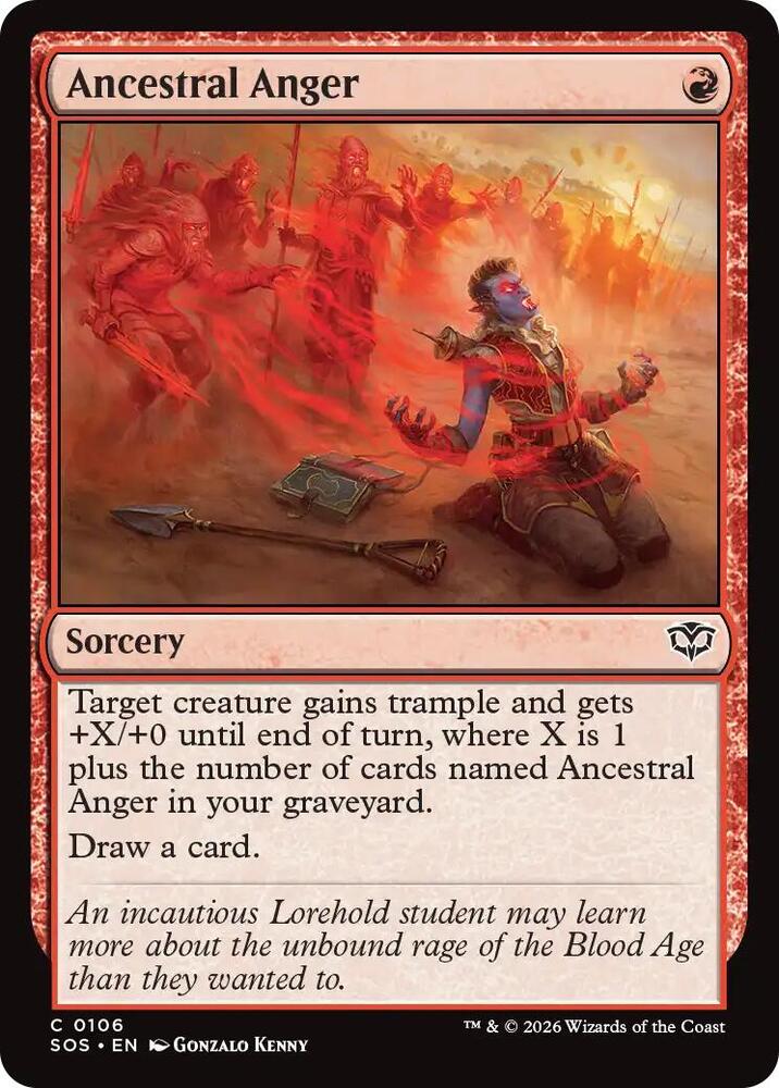 Magic: The Gathering Secrets of Strixhaven Ancestral Anger 106 C Near Mint (Japanese)