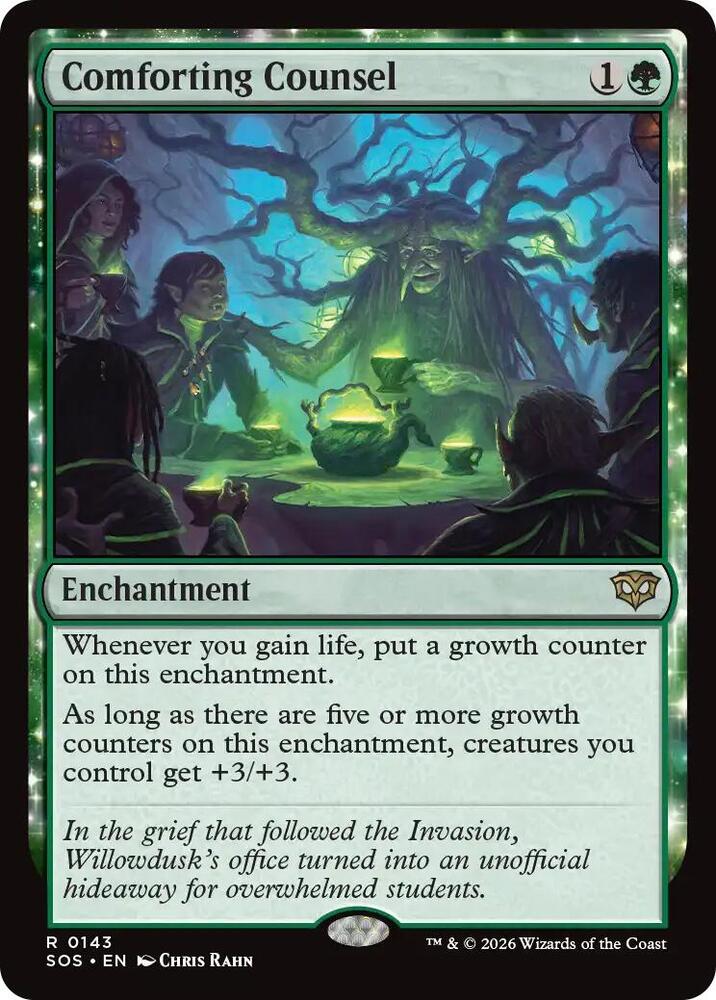 Magic: The Gathering Secrets of Strixhaven Comforting Counsel 143 R Near Mint Foil (Japanese)