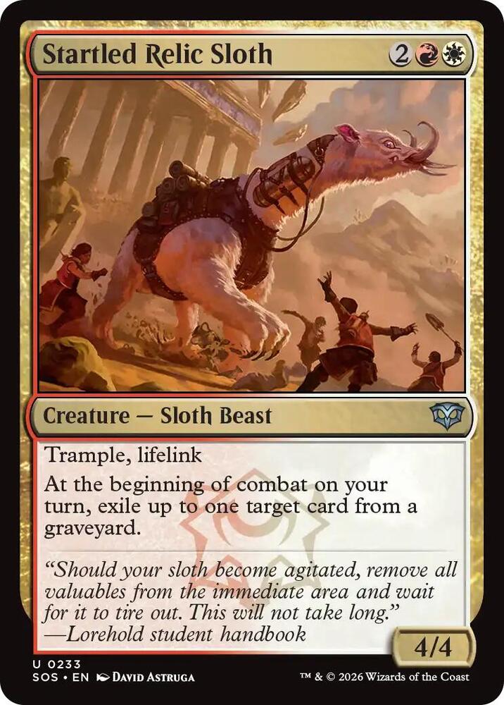 Magic: The Gathering Secrets of Strixhaven Startled Relic Sloth 233 U Near Mint