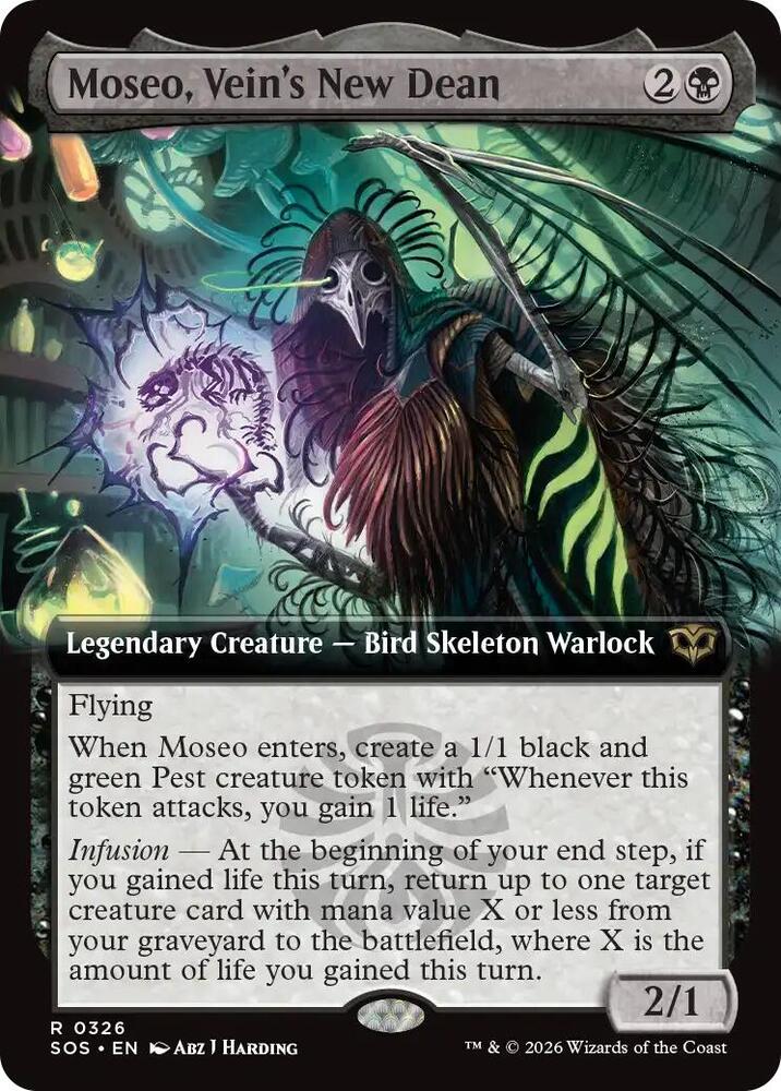 Magic: The Gathering Secrets of Strixhaven Moseo, Vein's New Dean (Extended Art) 326 R Near Mint