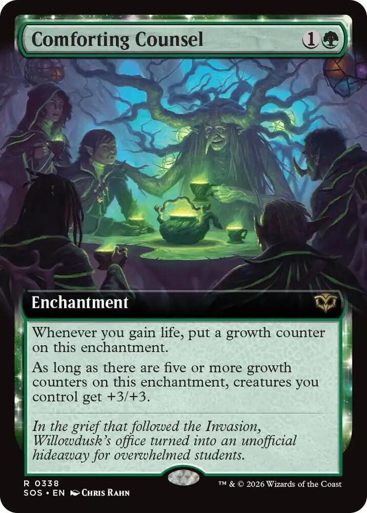 Magic: The Gathering Secrets of Strixhaven Comforting Counsel (Extended Art) 338 R Near Mint Foil