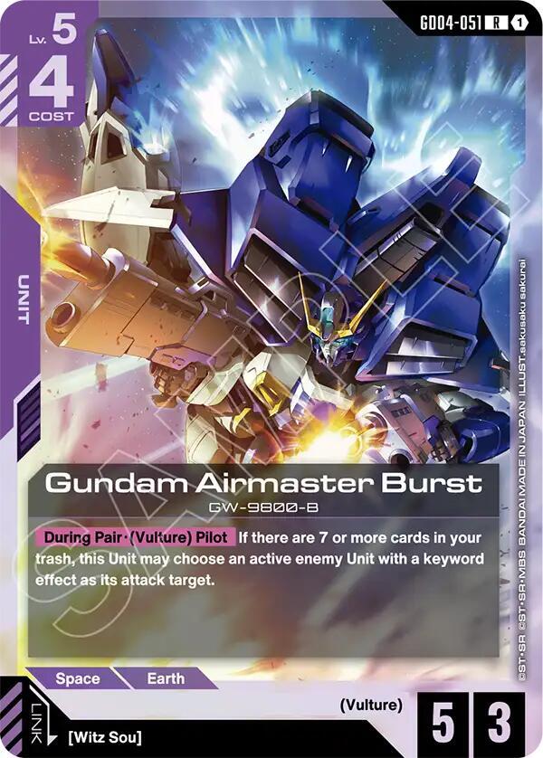Gundam Card Game Phantom Aria Gundam Airmaster Burst GD04-051 Rare Near Mint Holofoil