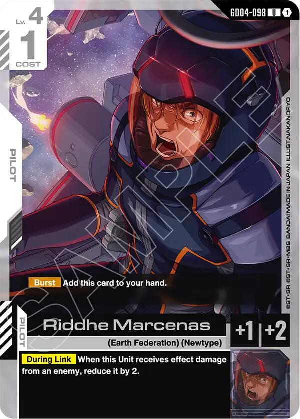 Gundam Card Game Phantom Aria Riddhe Marcenas GD04-098 Uncommon Near Mint