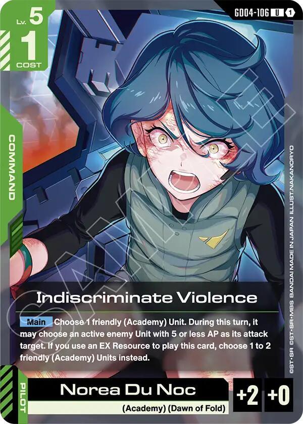 Gundam Card Game Phantom Aria Indiscriminate Violence GD04-106 Uncommon Near Mint