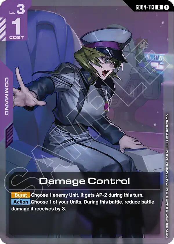 Gundam Card Game Phantom Aria Damage Control GD04-113 Rare Near Mint Holofoil