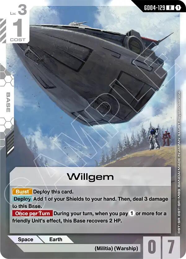 Gundam Card Game Phantom Aria Willgem GD04-129 Rare Near Mint Holofoil
