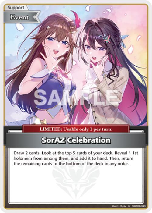 hololive OFFICIAL CARD GAME Enchant Regalia SorAZ Celebration (U) hBP05-080 Uncommon Near Mint