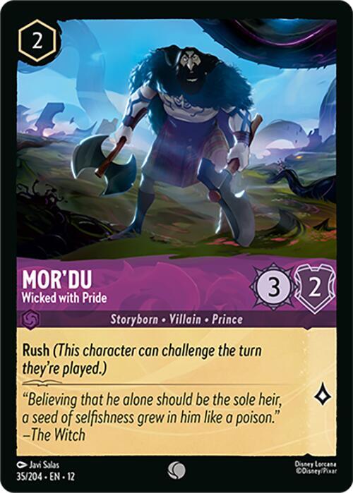 Disney Lorcana Wilds Unknown Mor'du - Wicked with Pride 35/204 Common Near Mint