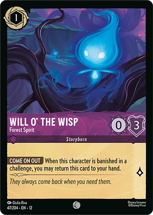 Disney Lorcana Wilds Unknown Will o' the Wisp - Forest Spirit 47/204 Common Near Mint