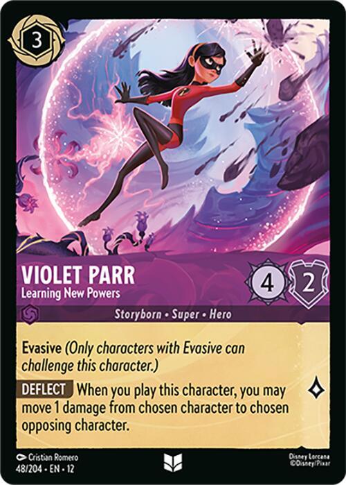 Disney Lorcana Wilds Unknown Violet Parr - Learning New Powers 48/204 Uncommon Near Mint