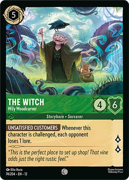 Disney Lorcana Wilds Unknown The Witch - Wily Woodcarver 74/204 Common Near Mint