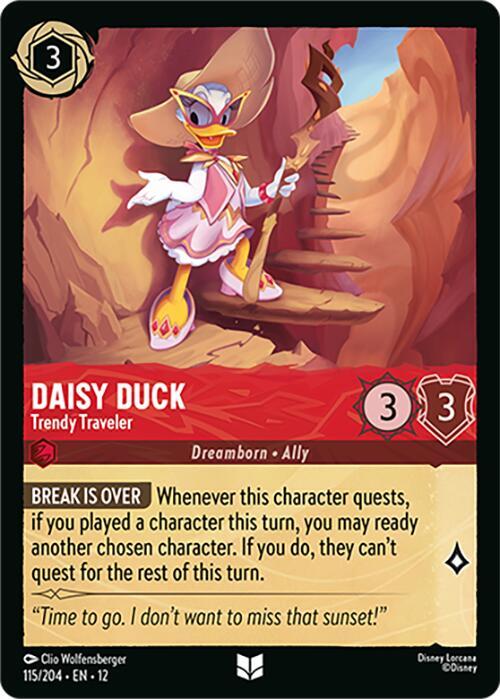 Disney Lorcana Wilds Unknown Daisy Duck - Trendy Traveler 115/204 Uncommon Near Mint