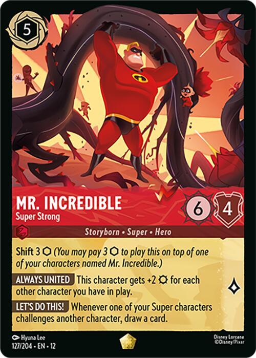 Disney Lorcana Wilds Unknown Mr. Incredible - Super Strong 127/204 Legendary Near Mint