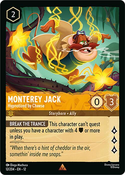 Disney Lorcana Wilds Unknown Monterey Jack - Hypnotized by Cheese 12/204 Rare Near Mint Cold Foil