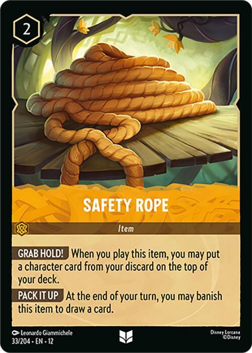 Disney Lorcana Wilds Unknown Safety Rope 33/204 Uncommon Near Mint