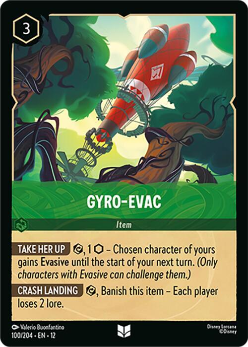Disney Lorcana Wilds Unknown Gyro-Evac 100/204 Uncommon Near Mint Cold Foil