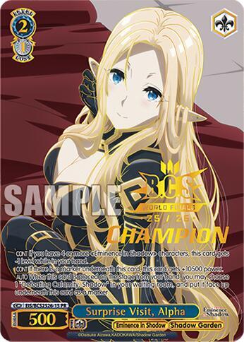 Weiss Schwarz The Eminence in Shadow Surprise Visit, Alpha (PR) EIS/BCS2526-15 Promo Near Mint