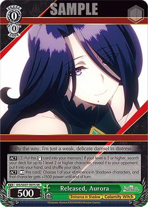 Weiss Schwarz The Eminence in Shadow Released, Aurora (SR) EIS/SX07-007S Super Rare Near Mint