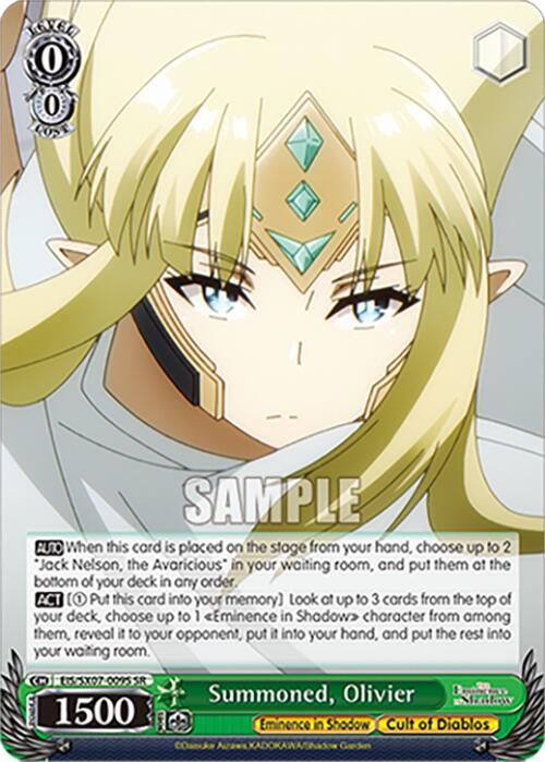 Weiss Schwarz The Eminence in Shadow Summoned, Olivier (SR) EIS/SX07-009S Super Rare Near Mint