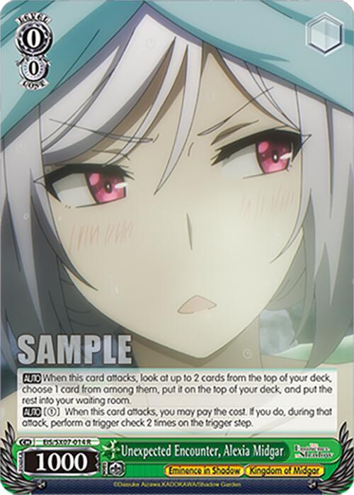 Weiss Schwarz The Eminence in Shadow Unexpected Encounter, Alexia Midgar EIS/SX07-014 Rare Near Mint