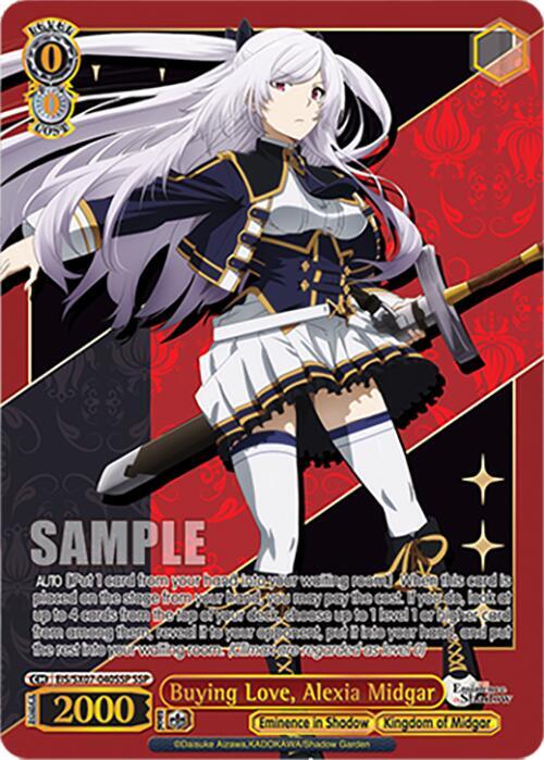 Weiss Schwarz The Eminence in Shadow Buying Love, Alexia Midgar (SSP) EIS/SX07-040SSP Super Special Rare Near Mint