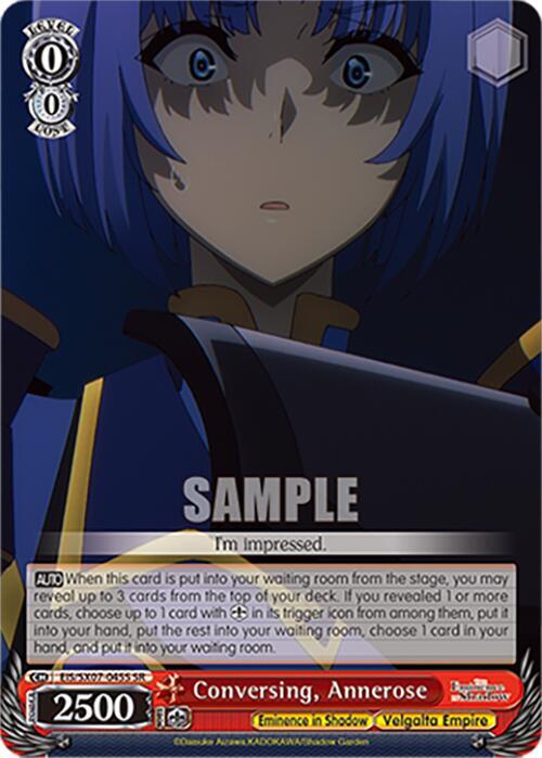 Weiss Schwarz The Eminence in Shadow Conversing, Annerose (SR) EIS/SX07-045S Super Rare Near Mint