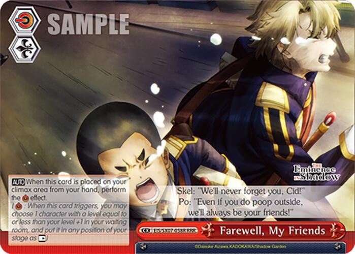 Weiss Schwarz The Eminence in Shadow Farewell, My Friends (RRR) EIS/SX07-058R Triple Rare Near Mint