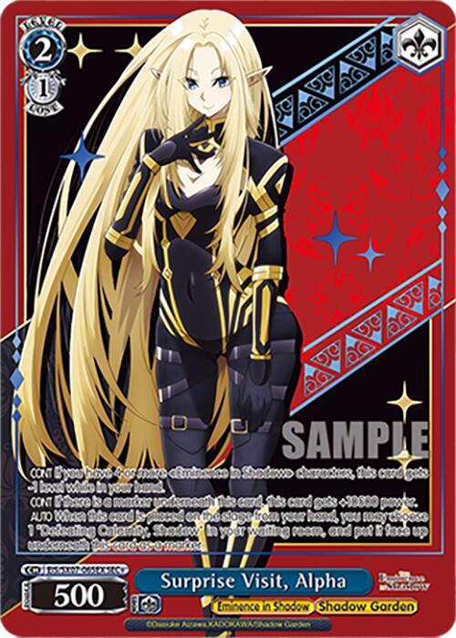 Weiss Schwarz The Eminence in Shadow Surprise Visit, Alpha (SEC+) EIS/SX07-065EX+ Secret Rare Plus Near Mint