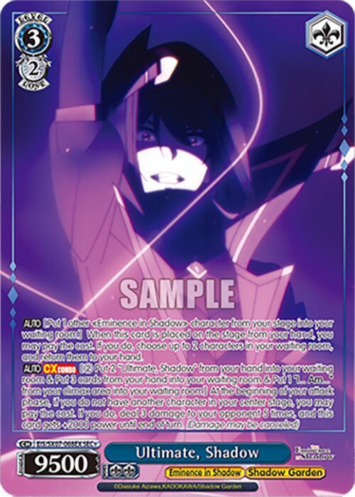 Weiss Schwarz The Eminence in Shadow Ultimate, Shadow (SEC+) EIS/SX07-068EX+ Secret Rare Plus Near Mint