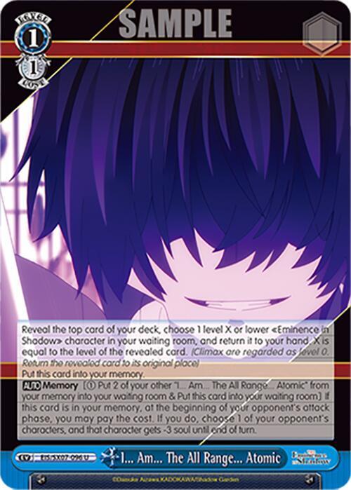 Weiss Schwarz The Eminence in Shadow I... Am... The All Range... Atomic EIS/SX07-096 Uncommon Near Mint