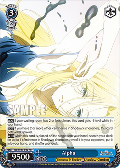 Weiss Schwarz The Eminence in Shadow Alpha (PR) EIS/SX07-P02 Promo Near Mint