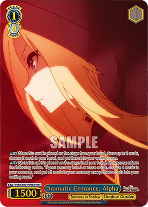 Weiss Schwarz The Eminence in Shadow Dramatic Entrance, Alpha (PR+) EIS/SX07-P09EX+ Promo + Near Mint
