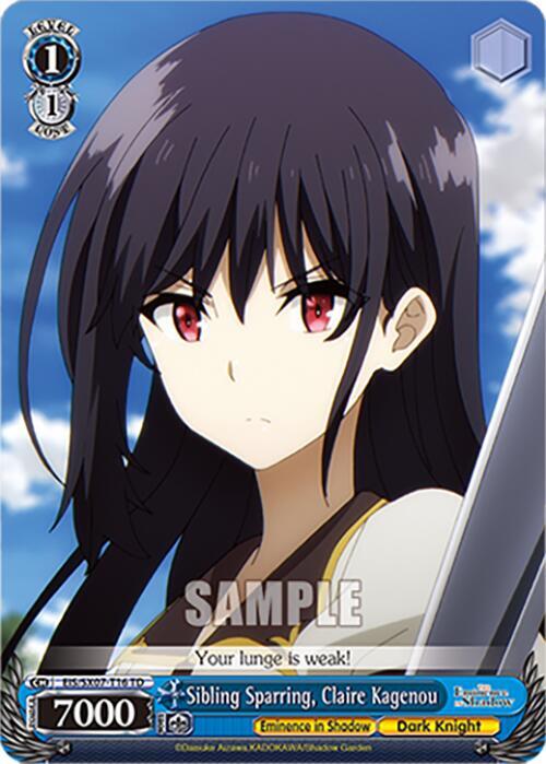 Weiss Schwarz The Eminence in Shadow Sibling Sparring, Claire Kagenou EIS/SX07-T16 Trial Deck Near Mint