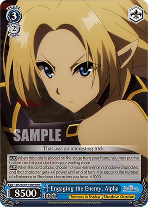 Weiss Schwarz The Eminence in Shadow Engaging the Enemy, Alpha (RRR) EIS/SX07-T18R Triple Rare Near Mint