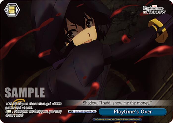 Weiss Schwarz The Eminence in Shadow Playtime's Over (OFR) EIS/SX07-T20OFR Over-Frame Rare Near Mint