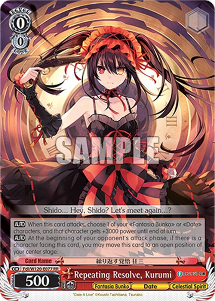 Weiss Schwarz Fujimi Fantasia Bunko Vol.2 Repeating Resolve, Kurumi Fdl/W120-E077 RR Double Rare Near Mint