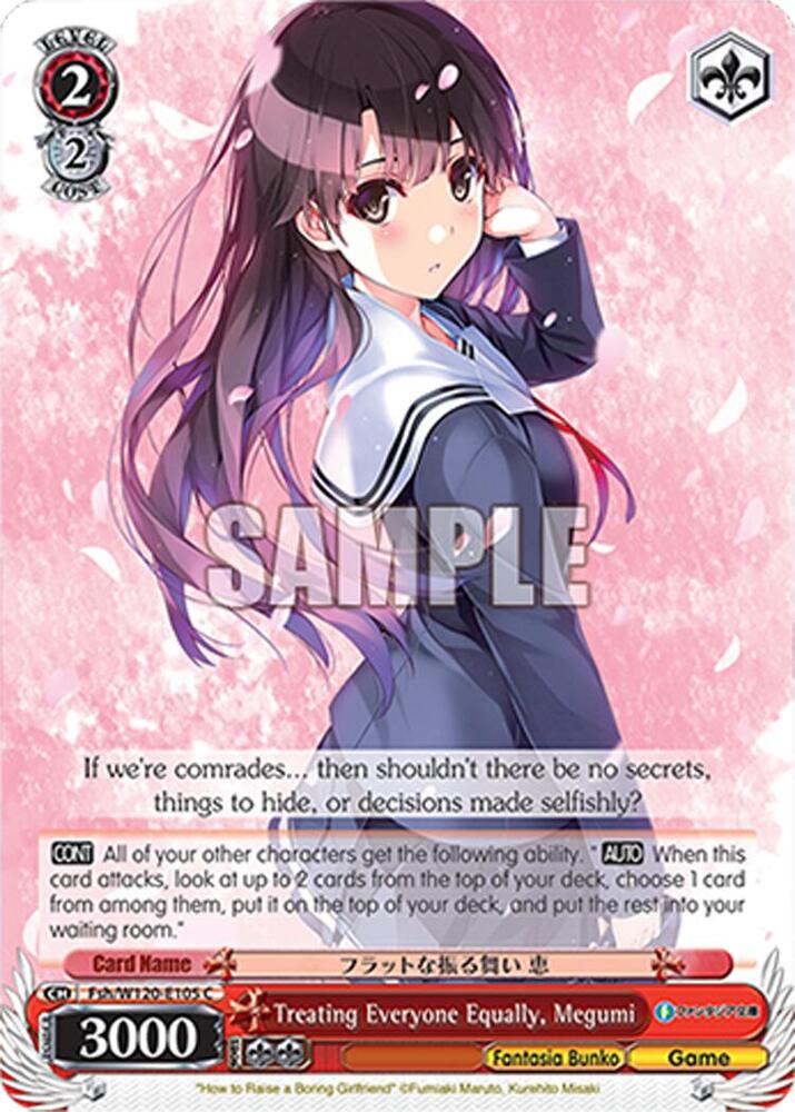Weiss Schwarz Fujimi Fantasia Bunko Vol.2 Treating Everyone Equally, Megumi Fsh/W120-E105 C Common Near Mint