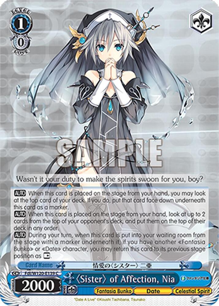 Weiss Schwarz Fujimi Fantasia Bunko Vol.2 "Sister" of Affection, Nia Fdl/W120-E139 C Common Near Mint