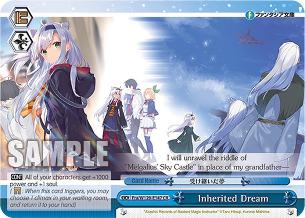Weiss Schwarz Fujimi Fantasia Bunko Vol.2 Inherited Dream Fra/W120-E147 CR Climax Rare Near Mint