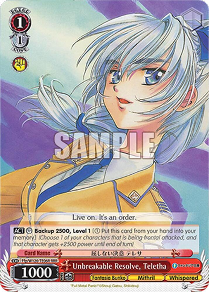 Weiss Schwarz Fujimi Fantasia Bunko Vol.2 Unbreakable Resolve, Teletha Ffp/W120-TE06 TD Trial Deck Near Mint